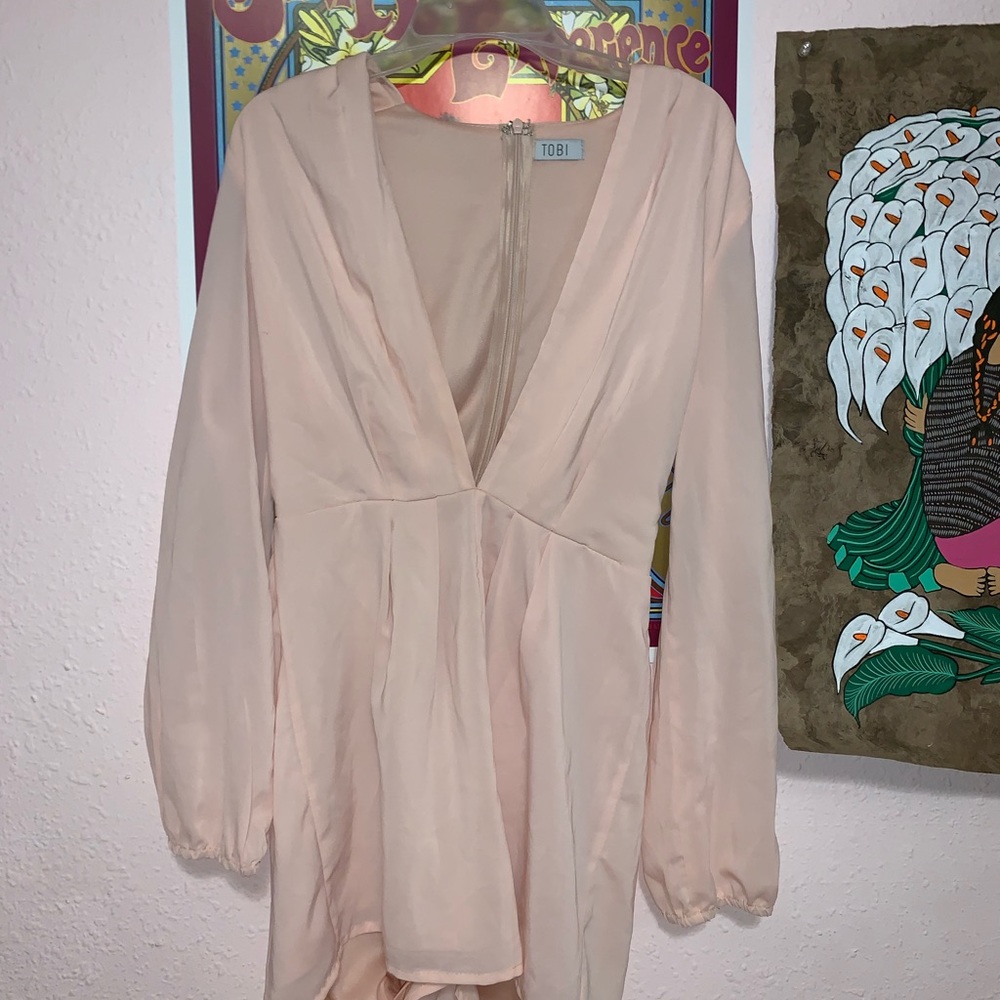 Long sleeve blush romper